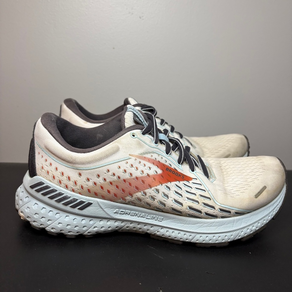 Brooks Adrenaline GTS 21 Running Sneakers Womens Size 8 White Blue Gray - Picture 3 of 9